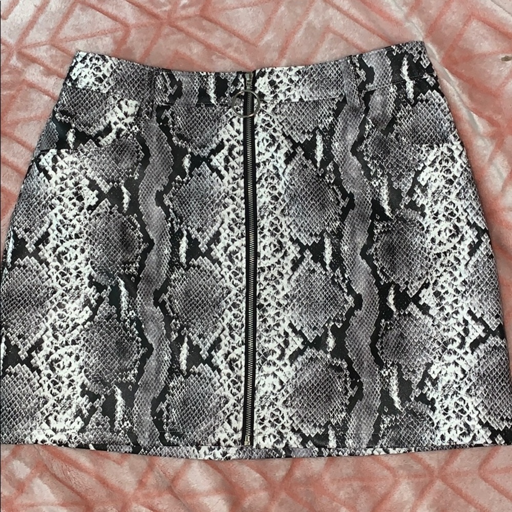Snake skin leather skirt